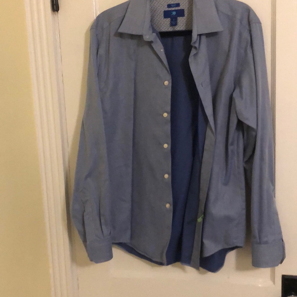 Blue button down shirt